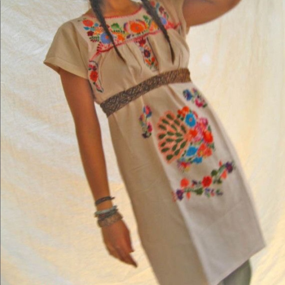 Mexican Dress Embroidered Fiesta Boho Chic Tunic